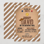 Sheriff Verjaardag Uitnodiging (Voorkant / Achterkant)