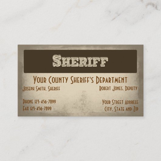Sheriff Visitekaartje (Voorkant)