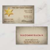 Sheriff Visitekaartje (Voorkant / Achterkant)