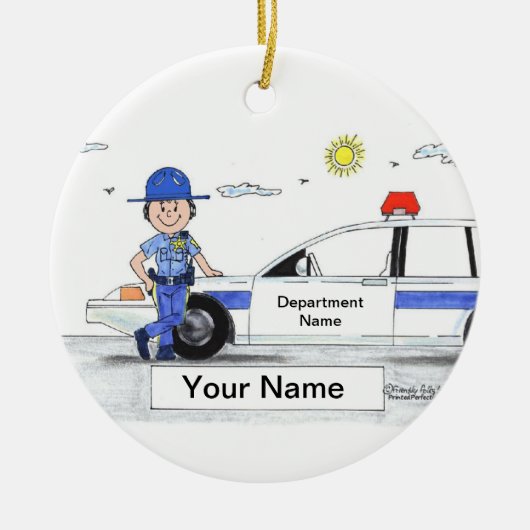 Sheriff - Vrouw Keramisch Ornament (Voorkant)