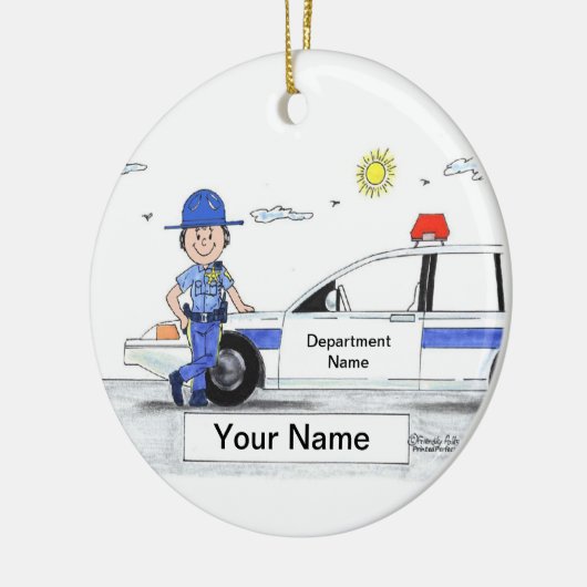 Sheriff - Vrouw Keramisch Ornament (Links)