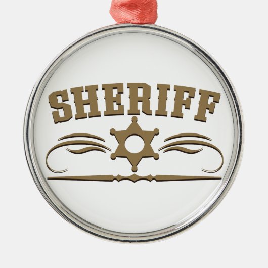 Sheriff Westerne Style Metalen Ornament (Voorkant)