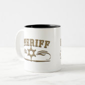 Sheriff Westerne Style Tweekleurige Koffiemok (Voorkant links)