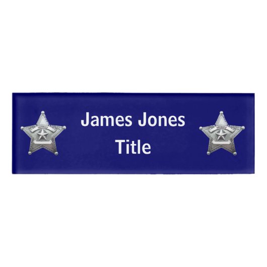 Sheriff's Badge Acrylnaam Tag (Voorkant)