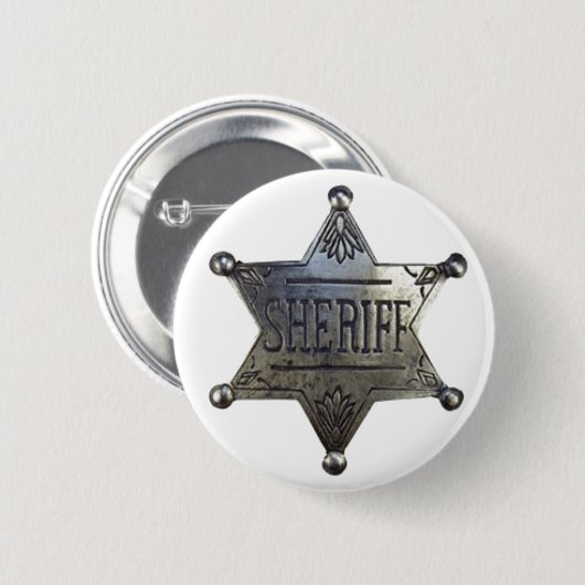 Sheriff's Badge Ronde Button 5,7 Cm (Voorkant /achterkant)