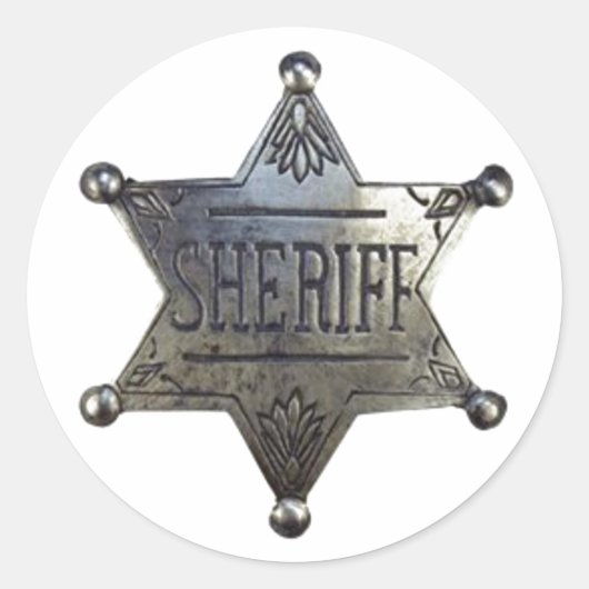 Sheriff's Badge Ronde Sticker (Voorkant)