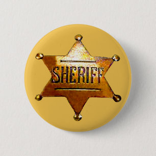 Sheriff's Badge Tan Button (in 4 maten en 2 vormen