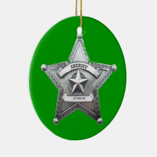 Sheriff's Custom Badge Keramisch Ornament (Rechts)