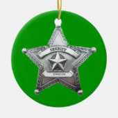 Sheriff's Custom Badge Keramisch Ornament (Voorkant)