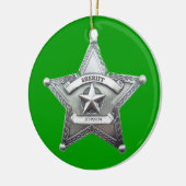 Sheriff's Custom Badge Keramisch Ornament (Links)