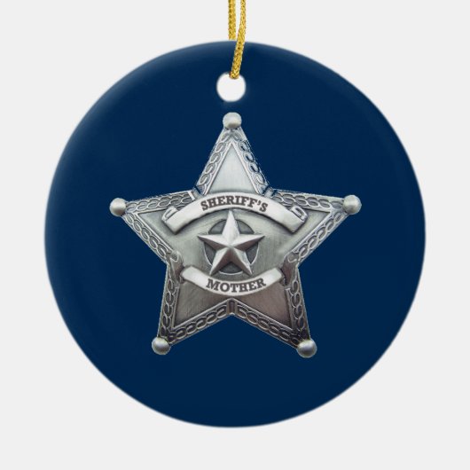 Sheriff's moeder Badge Keramisch Ornament (Voorkant)