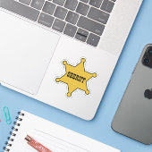 SHERIFF'S SHOWDOWN - SHERIFF BADGE STICKER (Laptop met iPhone)