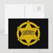 Sheriffs Star Badge Briefkaart (Voorkant / Achterkant)