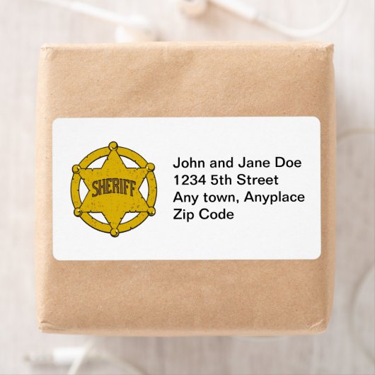Sheriffs Star Badge Etiket (Insitu)