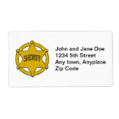 Sheriffs Star Badge Etiket (Voorkant)