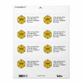 Sheriffs Star Badge Etiket (Full Sheet)