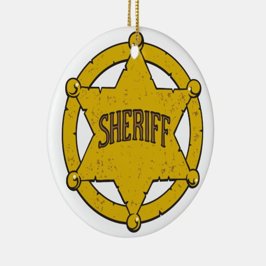 Sheriffs Star Badge Keramisch Ornament (Rechts)