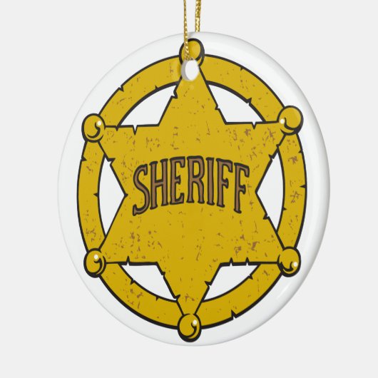 Sheriffs Star Badge Keramisch Ornament (Links)