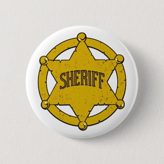 Sheriffs Star Badge Ronde Button 5,7 Cm (Voorkant)