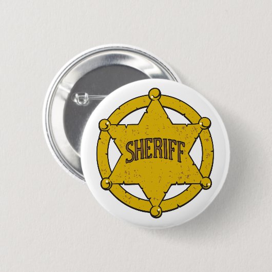 Sheriffs Star Badge Ronde Button 5,7 Cm (Voorkant /achterkant)