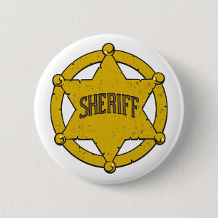 Sheriffs Star Badge Ronde Button 5,7 Cm
