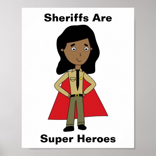 Sheriffs Super Hero Vrouw Black African American A Poster (Voorkant)