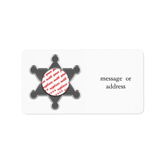 Sheriff's Tin Star Photo Lijst Etiket (Voorkant)