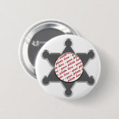 Sheriff's Tin Star Photo Lijst Ronde Button 5,7 Cm (Voorkant /achterkant)