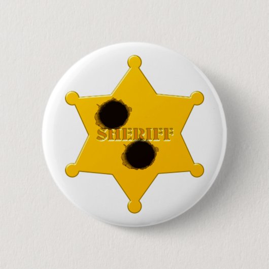 Sheriffstern Einschusslöcher sheriff's star bullet Ronde Button 5,7 Cm (Voorkant)