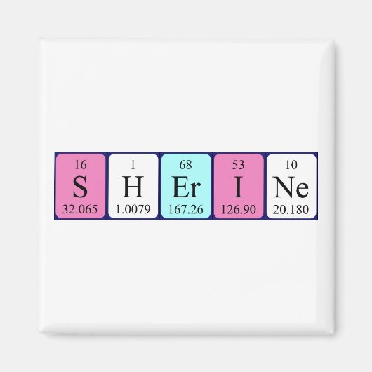 Sherine periodieke table name magnet (Voorkant)
