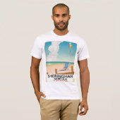 Sheringham Norfolk Strand reisposter T-shirt (Voorkant volledig)