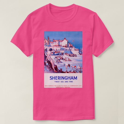 Sheringham vintage-poster t-shirt (Design voorkant)