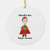 Sherkaps Super Hero Cartoon Personalize Keramisch Ornament (Voorkant)