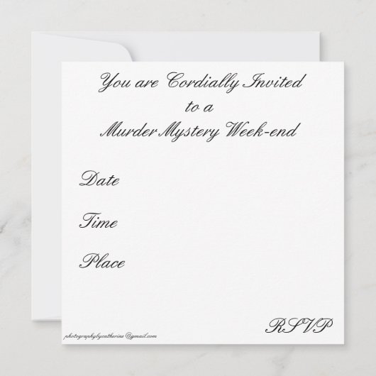 SHERLOCK HOLMES INVITATION KAART (Achterkant)