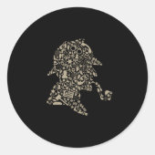 Sherlock Holmes Ronde Sticker (Voorkant)