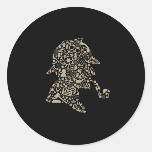 Sherlock Holmes Ronde Sticker (Voorkant)