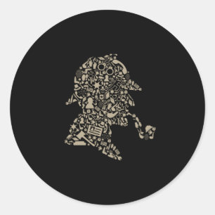 Sherlock Holmes Ronde Sticker