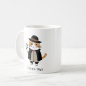 Sherlock Paws, detective kat, Sleuth, misdaadoplos Koffiemok (Voorkant links)