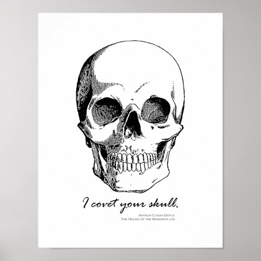 Sherlock Quote I Covet Your Skull Gothic Poster (Voorkant)