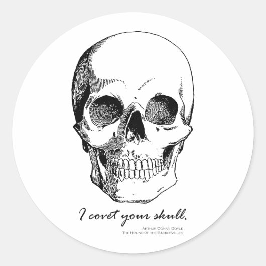 Sherlock Quote Ik begeren uw schedel gotische Stic Ronde Sticker (Voorkant)