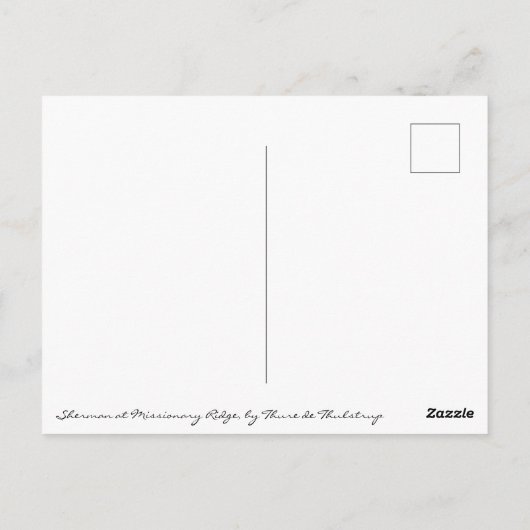 Sherman bij Missionary Ridge Briefkaart (Achterkant)