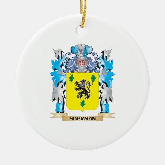 Sherman Coat of Arms - Family Crest Keramisch Ornament (Voorkant)