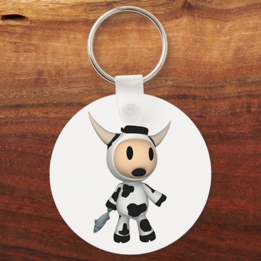 Sherman de Koe Alaskan Verrafte Sleutelhanger (Voorkant)