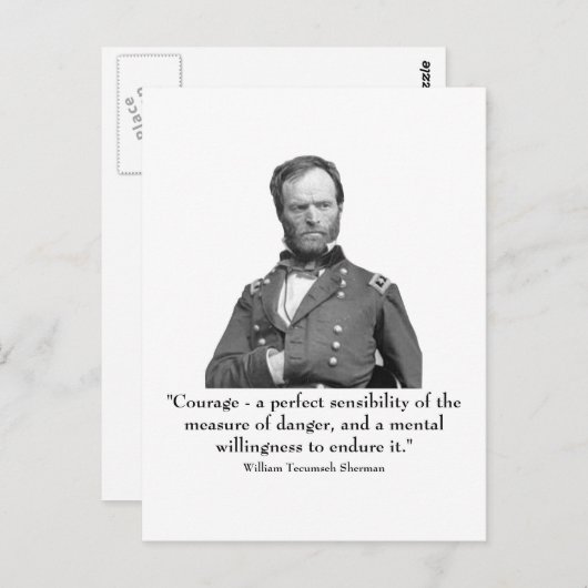 Sherman en quote briefkaart (Voorkant / Achterkant)