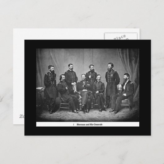 Sherman en zijn generaals Briefkaart (Voorkant / Achterkant)