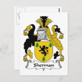 Sherman Family Crest Briefkaart (Voorkant / Achterkant)