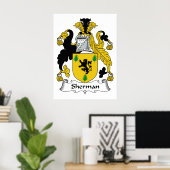 Sherman Family Crest Poster (Thuiskantoor)