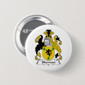 Sherman Family Crest Ronde Button 5,7 Cm (Voorkant /achterkant)