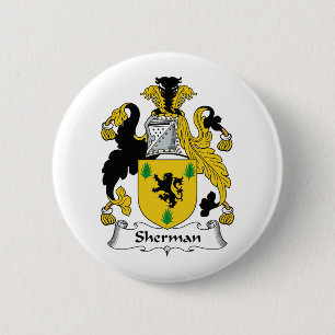 Sherman Family Crest Ronde Button 5,7 Cm