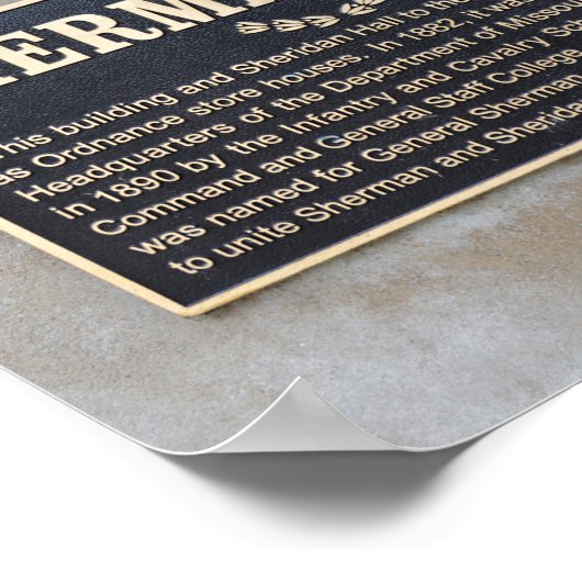 Sherman Hall Sign, Fort Leavenworth, Kansas Poster (Hoek)